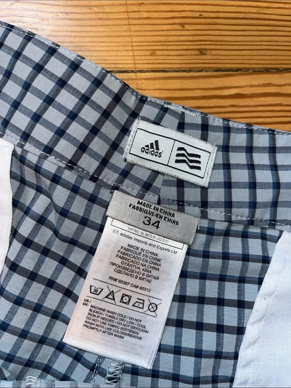 Adidas Gingham Style Athletic Shorts